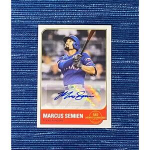 2022 Topps 582 Montgomery Club Autograph #11A Marcus Semien Texas Rangers